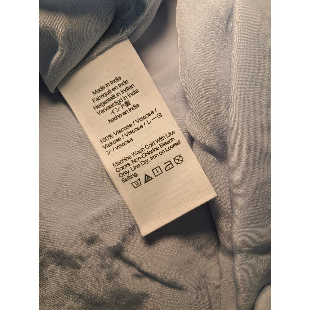 NWT J.Crew Size 10 Ruffle-Front Top in Crinkle Cupro Light SMALL MARK TO BACK - Picture 4 of 12